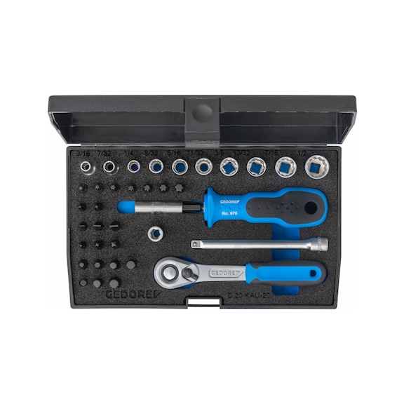 GEDORE socket wrench set 1/4 inch 37-piece UD-IN-IS-PH-PZ-TX 2010348 - Socket wrench set