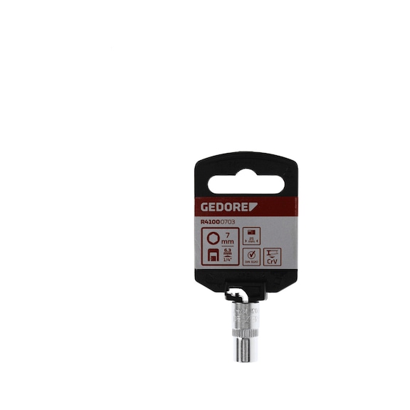 GEDORE RED Socket wrench set 1/4 inch hexagon 7 mm length 25 mm 3300069 - Socket 1/4 inch (hexagon)