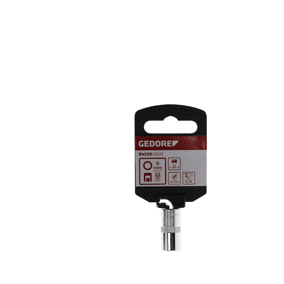 GEDORE RED Steckschl&uuml;sseleinsatz 1/4 Zoll 6-kant 9 mm L&auml;nge 25 mm 3300071 - Steckschl&uuml;sseleinsatz 1/4 Zoll (6kant)