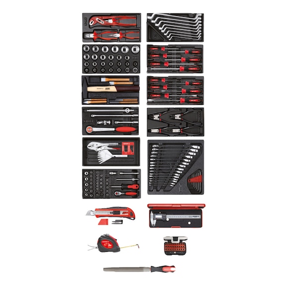 GEDORE RED tool set 11x CT modules + various tools 166-piece 3301657 - Hand tool assortment