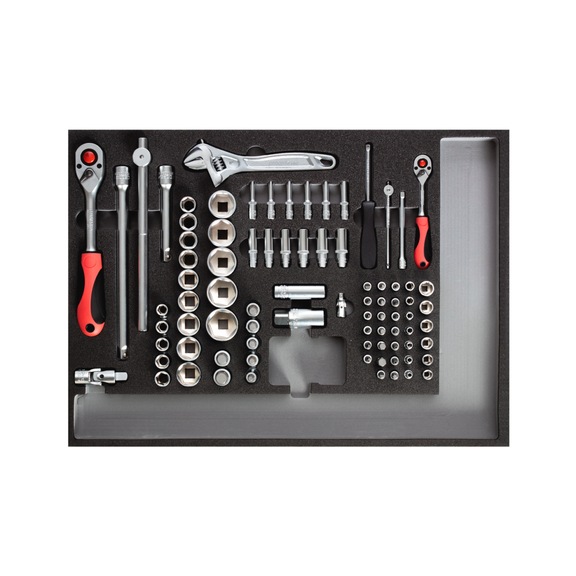 GEDORE RED Steckschlüssel-Satz 1/4 Zoll+1/2 Zoll CT-Modul 84-teilig 3301681 - Steckschlüsselsatz