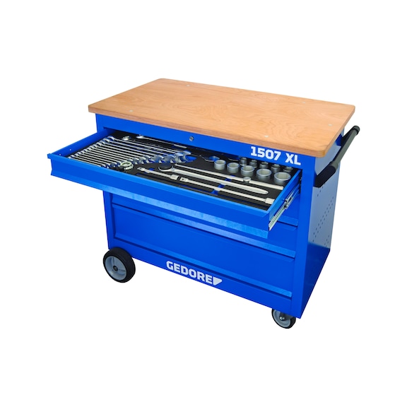 GEDORE AUTOMOTIVE Assembly trolley inch NFZ axle inch 92-piece 3427587 - Workshop trolley