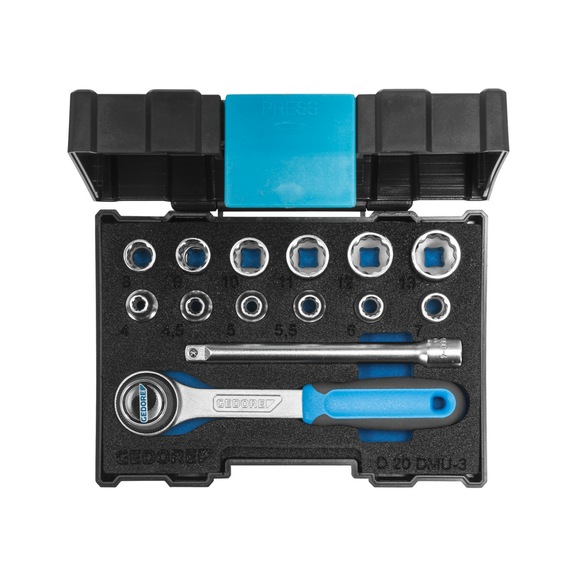 GEDORE socket wrench set 1/4 inch 13-piece UD profile 4-13 mm 1815598 - Socket wrench set