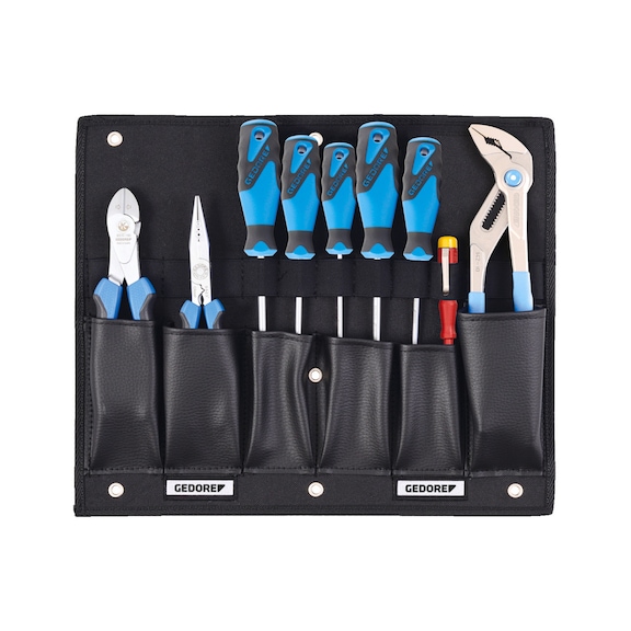GEDORE Werkzeugkarte mit Zangen/Schraubendreher-Sortiment 9-teilig 2836181 - Zangensatz