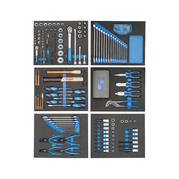 GEDORE tool assortment in check tool modules 190-piece 2956527 - Hand tool assortment