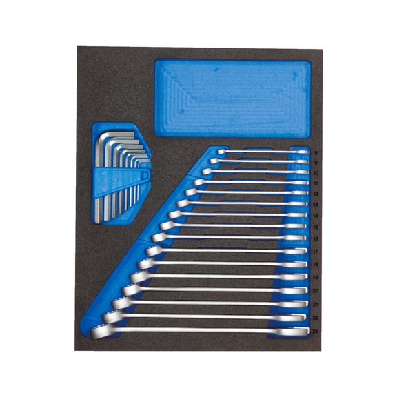 GEDORE Combination wrench set in 2/4 check tool module 24-piece 2957213 - Combination wrench set