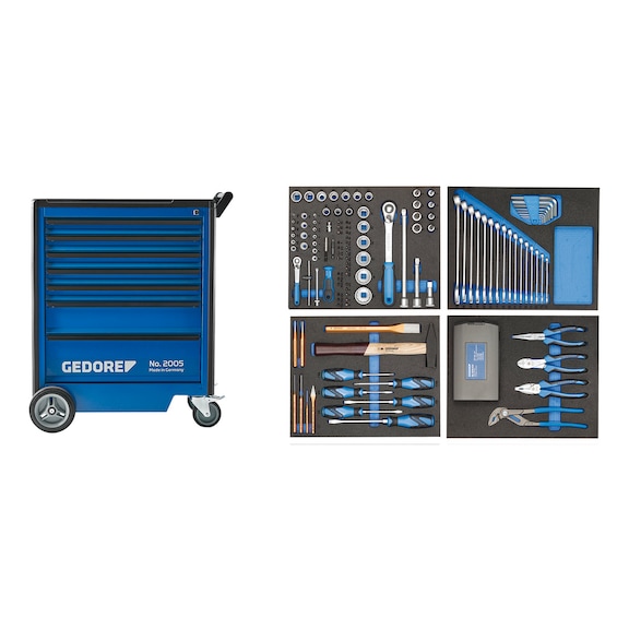 GEDORE tool trolley with 147-piece tool assortment 2980282 - Hand tool assortment