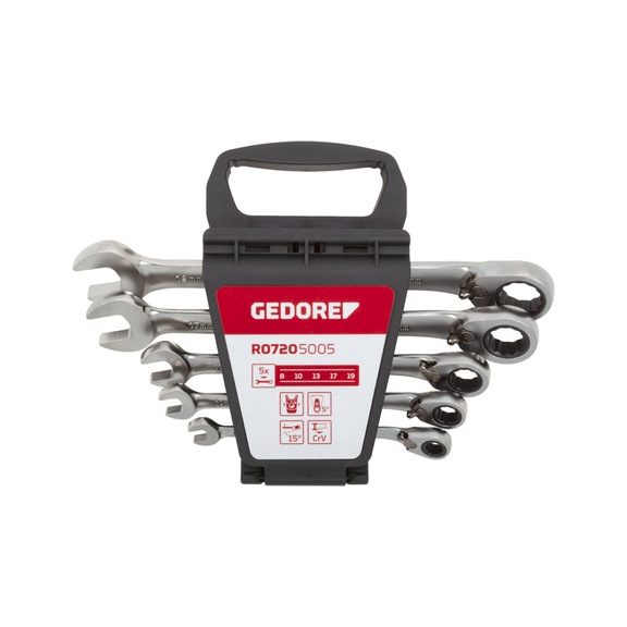 GEDORE RED Combination wrench set SW 8-19 mm 5-piece 3300872 - Ratchet wrench set