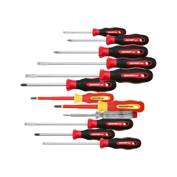 GEDORE RED screwdriver set PH+PZ+LS 2K 12-piece 3301273 - Screwdriver set