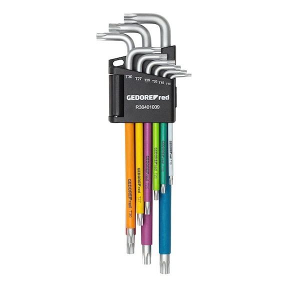 GEDORE RED Hex key L-wrench set TX T10-T50 9-piece 3301333 - Multi-tooth offset screwdriver set