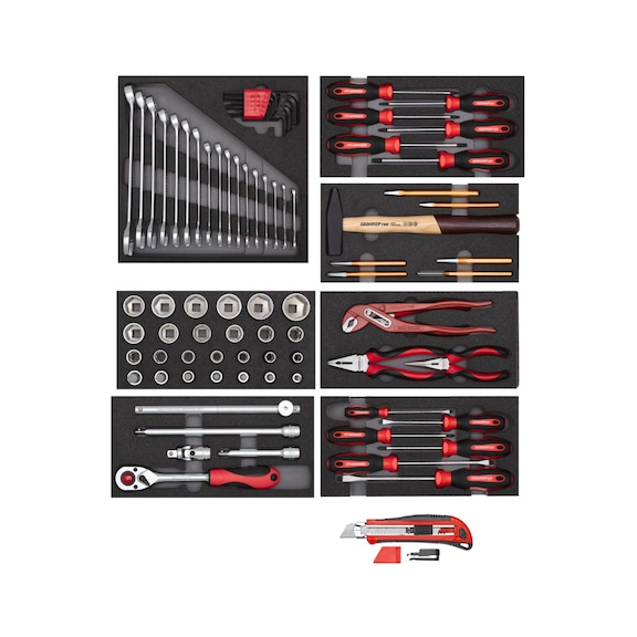 GEDORE RED Werkzeugsatz 8x CT-Module + Cutter 81-teilig 3301655 - Werkzeugsortiment