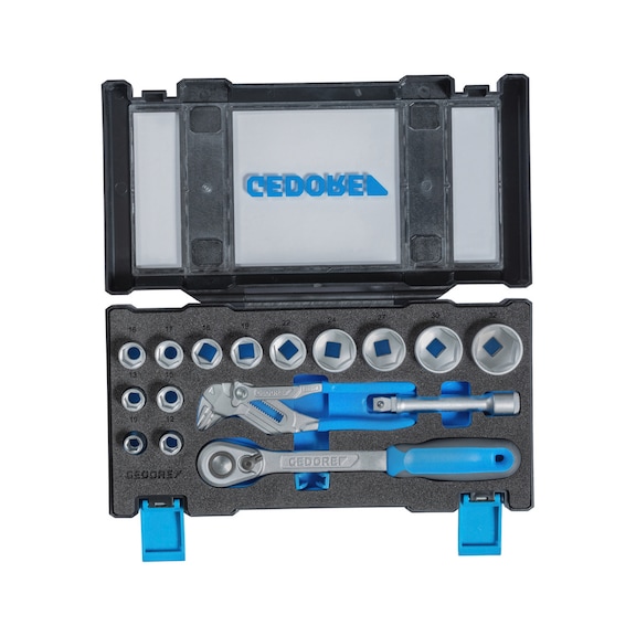 GEDORE Socket wrench set with pliers wrench 18-piece 3416321 - Socket wrench set