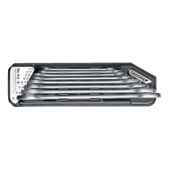 GEDORE Doppelmaulschlüssel-Satz im Halter 8-teilig 6-22 mm 6079400 - Doppelmaulschlüsselsatz