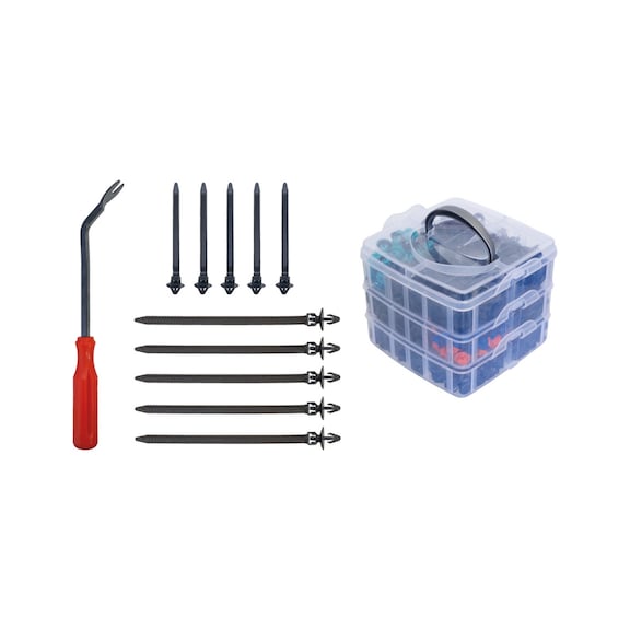 GEDORE RED Befestigungsclip-Set mit Demontagehebel 676-teilig 3300220 - Handwerkzeug (Sonstiges)