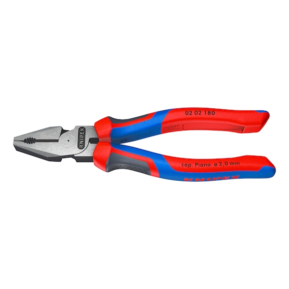 Pince universelle extra robuste KNIPEX 180&nbsp;mm, tête polie, poignée bimatière - Pince universelle extra robuste avec manchons de préhension bimatière