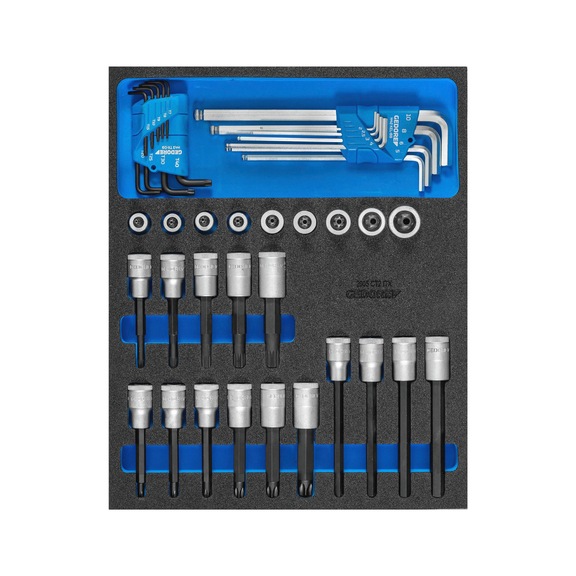 GEDORE Check-Tool-Einlage mit Sortiment 41-teilig 3109119 - Handwerkzeugsortiment