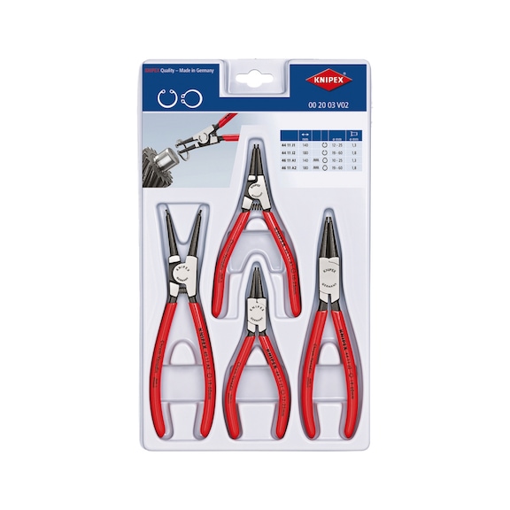 KNIPEX Circlip pliers set 4-piece Item number 00 20 03 V02 - Pliers set