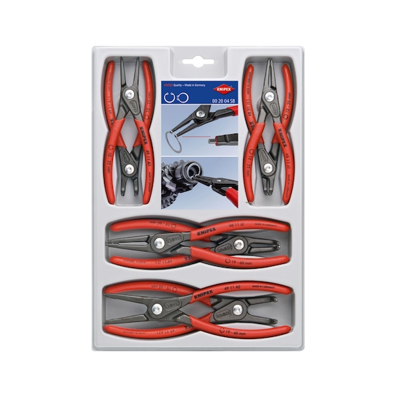 KNIPEX Precision circlip pliers set 8-piece Item number 00 20 04 SB - Pliers set
