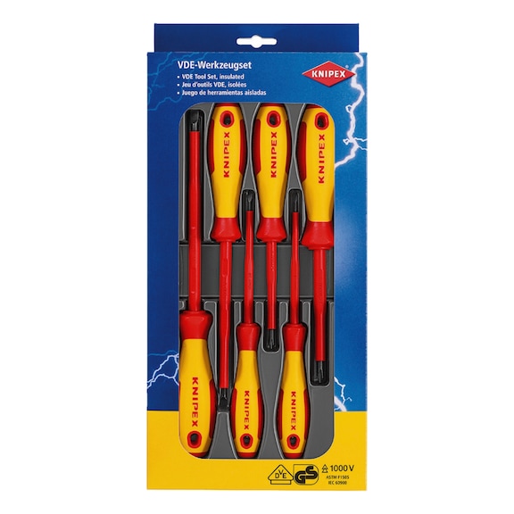 KNIPEX screwdriver set 6-piece item number 00 20 12 V01 - Screwdriver set