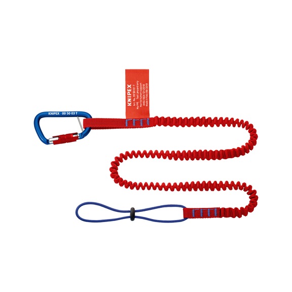 KNIPEX Catch line with material carabiner 900 mm Item number 00 50 05 T BK - Safety, fall protection system (parts)