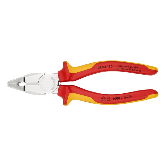 KNIPEX Combination pliers chrome-plated insulated VDE-tested 190 mm Item 01 06 190 - Combination pliers