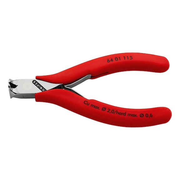 KNIPEX Electronics diagonal cutters with plastic handles 115 mm Article 64 01 115 - End cutters
