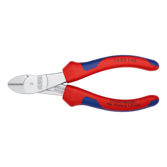 KNIPEX Heavy-duty diagonal cutters chrome-plated 140 mm Article 74 05 140 - Side cutter