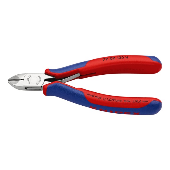 KNIPEX Tungsten carbide electronics diagonal cutters 120 mm Article 77 02 120 H - Side cutter