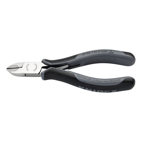 KNIPEX Tungsten carbide electronics diagonal cutters ESD 135 mm Article 77 02 135 H ESD - Side cutter