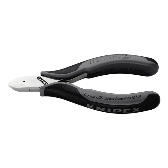 KNIPEX Electronics diagonal cutters ESD 115 mm Article 77 22 115 ESD - Side cutter