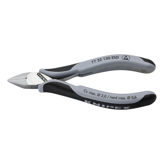 KNIPEX Electronics diagonal cutters ESD 130 mm Article 77 32 130 ESD - Side cutter