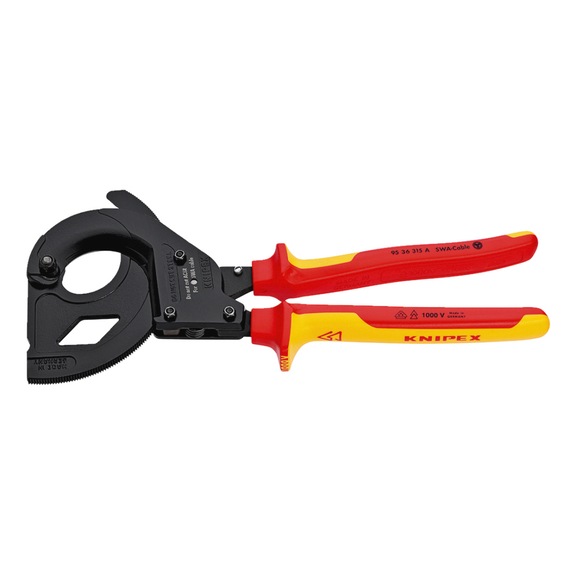 KNIPEX Cable cutter SWA black lacquered VDE 315 mm Article 95 36 315 A - Cable shears