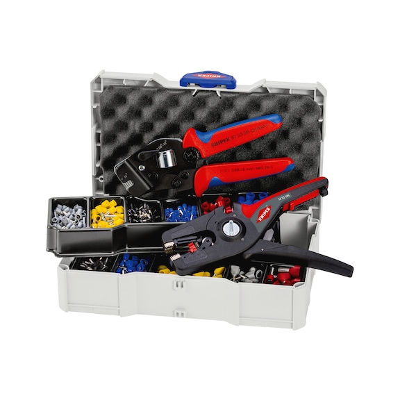 KNIPEX crimping set for wire end ferrules 13-piece Article 97 90 15 - Assortment box for connection technology