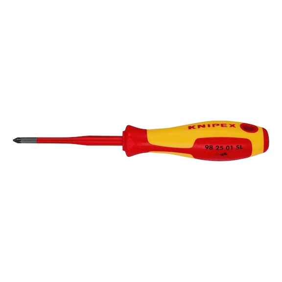 KNIPEX Cross-recess screwdriver Pozidriv SLIM VDE 187 mm Article 98 25 01 SL - Phillips screwdriver