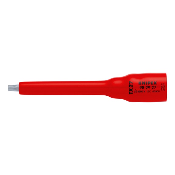 KNIPEX Steckschlüsseleinsatz 3/8 Zoll TX27 123 mm Artikelnummer 98 29 27 - Steckschlüsseleinsatz (12kant)