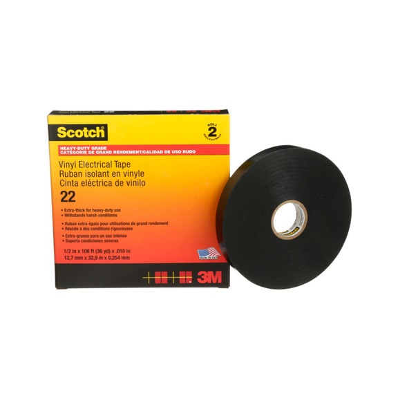 3M Scotch (R) Electrical Insulating Tape Black 12 mm x 33 m 0.25 mm 7000057495 - Insulating tapes