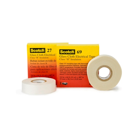 3M ET 69 Glasgewebeband Weiß 603 mm x 33 m x 0,18 mm 7000057509 - Klebeband, einseitig (technisch, Sonstiges)