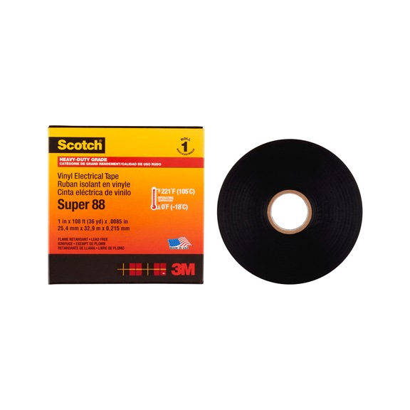 3M Scotch (R) Electrical Insulating Tape Black 25 mm x 33 m 0.22 mm 7000057832 - Insulating tapes