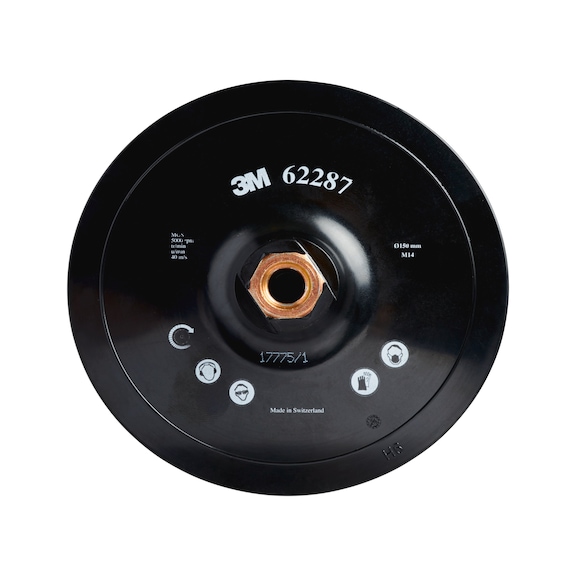 3M Hookit (TM) backing pad Green Standard 150 mm M14 mount 7000060208 - Backing pad without adhesive function