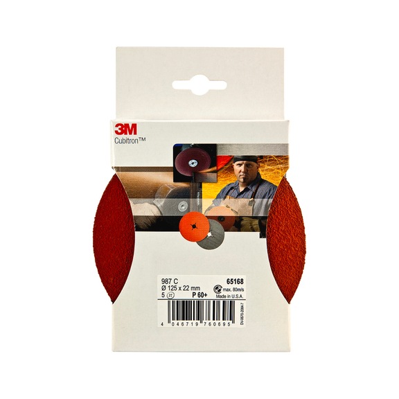3M Cubitron (TM) fiber disc 987C 125 mm x 22 mm 60+ (IPS) 7000062844 - Fiber grinding wheel