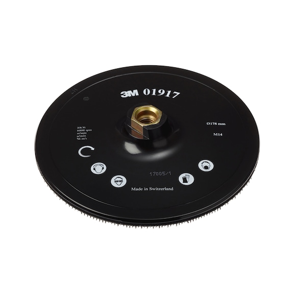 3M Adhesive backing pad DH-AC without centering 178 mm M14 mount 7000068111 - Adhesive backing pad