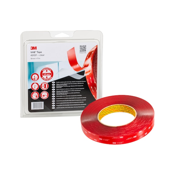 3M VHB (TM) Adhesive Tape 4910F Transparent 1120 mm x 33 m 1.0 mm 7000072281 - 3M adhesive tape double-sided (not specified)
