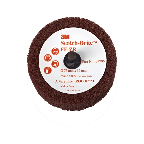 3M Scotch-Brite (TM) Roloc (TM) flap brush FF-ZR red 50x25 mm 7000077926 - Flap brush