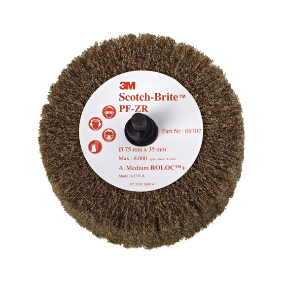 3M Scotch-Brite (TM) Roloc (TM) flap brush PF-ZR brown 63x32 mm 7000077933 - Flap brush