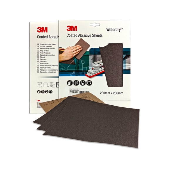 3M Wetordry (TM) paper sanding sheet 734 230 mm x 280 mm P120 (IPS) 7000085753 - Paper sanding sheet