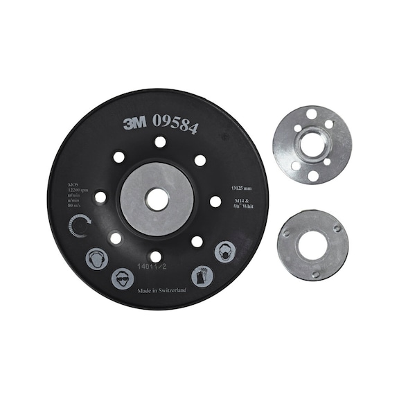 3M Backing pad for fiber discs ribbed black 125 mm 7000105442 - Backing pad without adhesive function