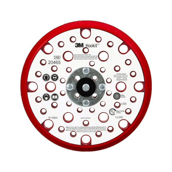 3M Xtract (TM) backing pad beige multihole 152 mm x 17.5 mm x 7.9 mm 7000118613 - Backing pad without adhesive function