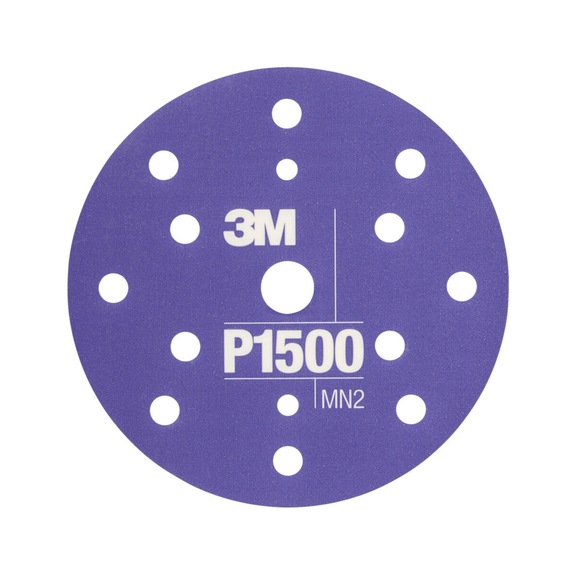 3M Hookit (TM) Schleifscheibe 150 mm 15-fach gelocht 25 Stück P1500 7100018327 - Gewebeschleifscheibe