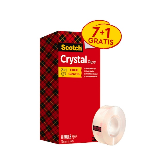 3M Scotch (R) Crystal adhesive tape transparent 8 rolls 19 mm x 33 m 7100026961 - Adhesive film