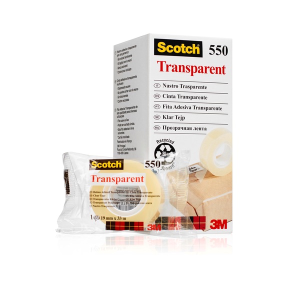 3M Scotch (R) Transparent adhesive tape 550 19 mm x 33 m 8 rolls 7100029278 - Adhesive film